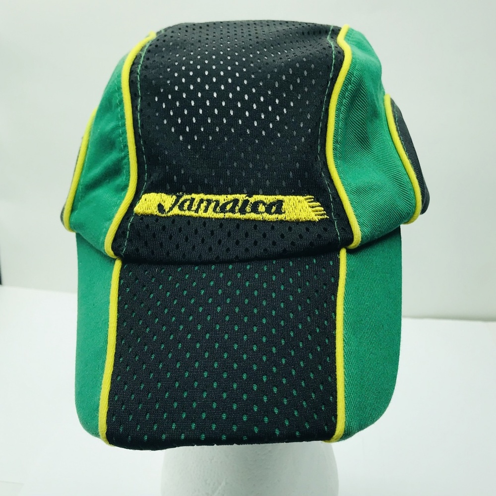 Jamaica Adjustable Cap Y&S Hat Black Green Yellow